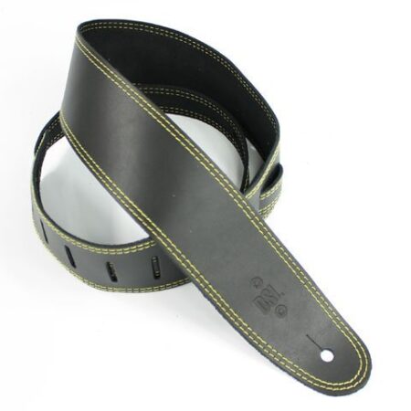 Гитарный ремень Single Ply Black/Yellow Stitch