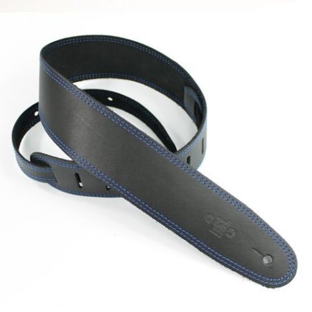 Гитарный ремень Single Ply Black/Blue Stitch